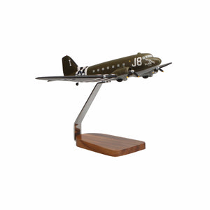 Douglas C-47A Skytrain "Kilroy Is Here" Large Mahogany Model