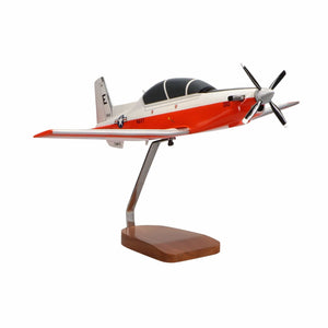 Beechcraft® T-6A Texan II U.S. Navy (Orange) Large Mahogany Model