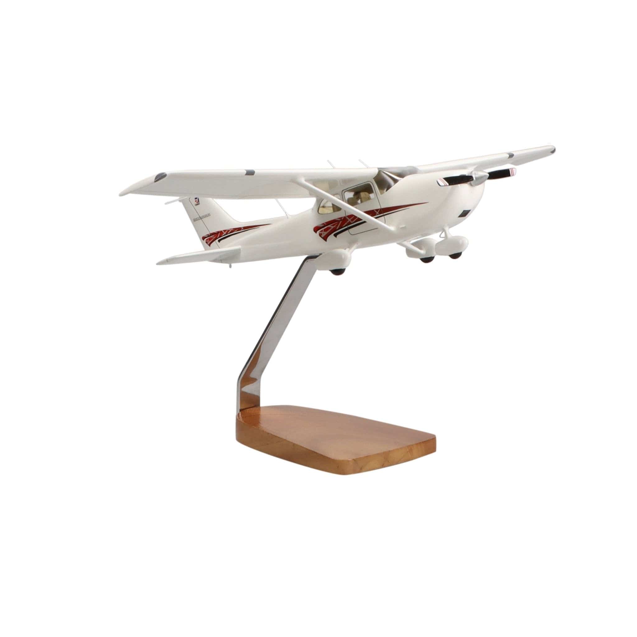 Cessna 172 Skyhawk SP Red Clear Canopy Large Mahogany Model