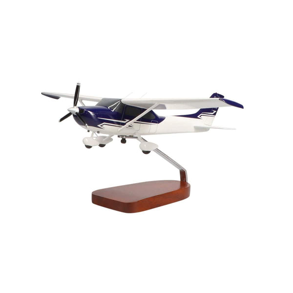 Cessna® 182 Skylane (Blue & White) Large Mahogany Model