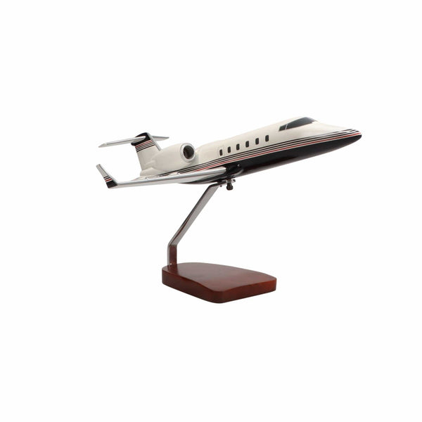 Learjet 60 (Navy, Red) Large Mahogany Model