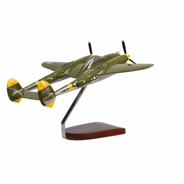 Lockheed P-38 Lightning® (Camoflage) Large Mahogany Model