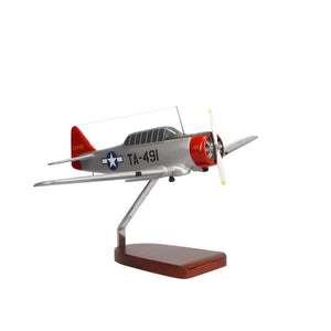 North American AT-6G Texan U.S. Air Force (Silver) Large Mahogany Model